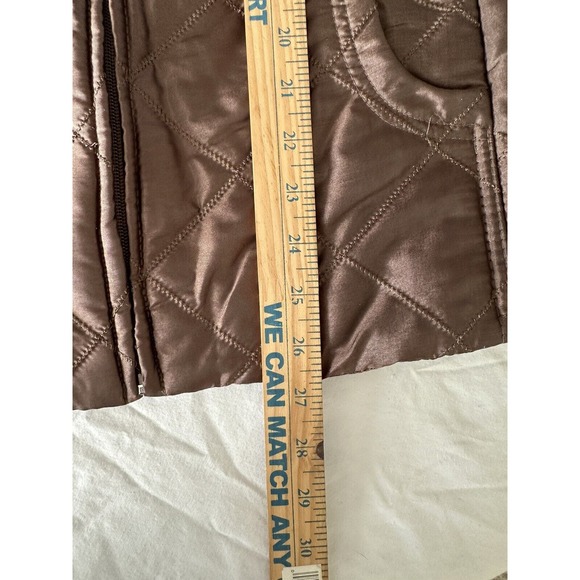 Jane Ashley Puffer Vest Jacket Rust Brown Size XL Full Zip Quilted - Picture 7 of 15